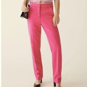 J. Crew Kate straight-leg ankle length pants linen blend, snapdragon pink, sz 10